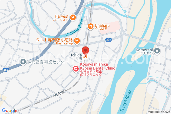 市田メンズエステの地図です。map of Ichida station where spa and massage salons are located