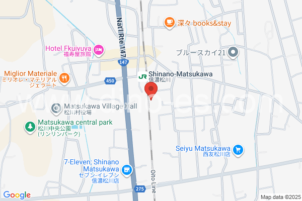信濃松川メンズエステの地図です。map of Shinano-Matsukawa station where spa and massage salons are located