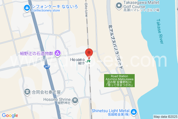 細野メンズエステの地図です。map of Hosono station where spa and massage salons are located