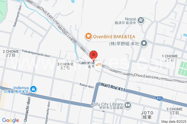 金手メンズエステの地図です。map of Kanente station where spa and massage salons are located