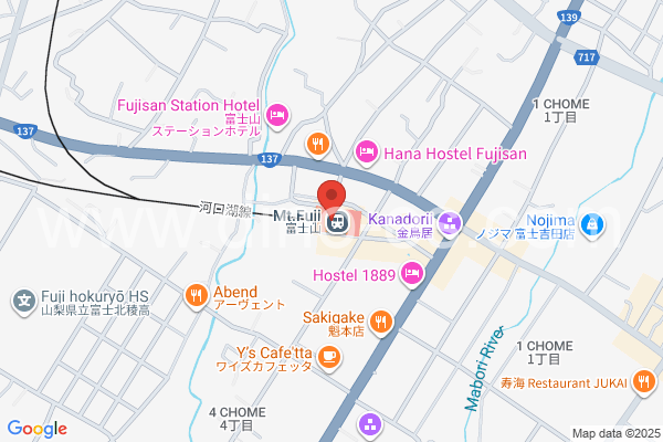 富士山メンズエステの地図です。map of Fujisan station where spa and massage salons are located