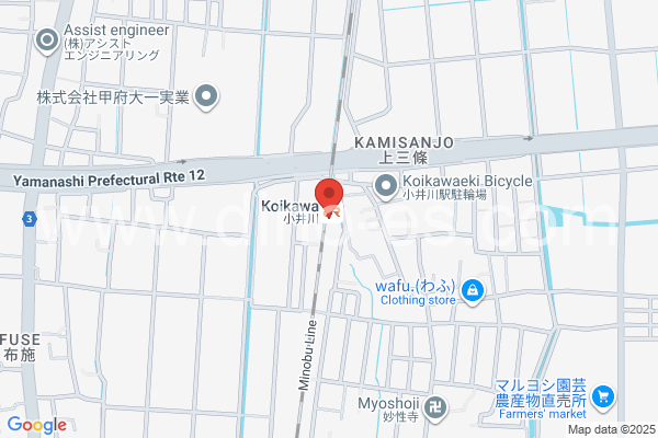 小井川メンズエステの地図です。map of Koikawa station where spa and massage salons are located