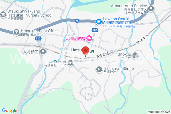 初狩メンズエステの地図です。map of Hatsukari station where spa and massage salons are located