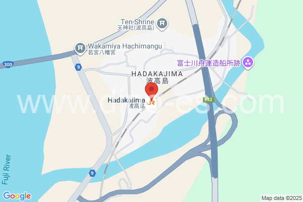 波高島メンズエステの地図です。map of Hadakajima station where spa and massage salons are located