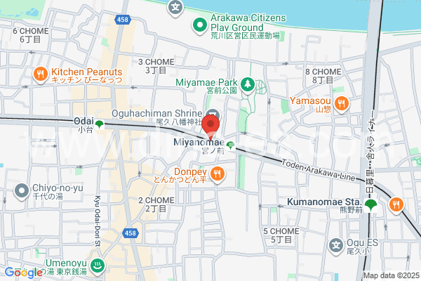宮ノ前メンズエステの地図です。map of Miyanomae station where spa and massage salons are located