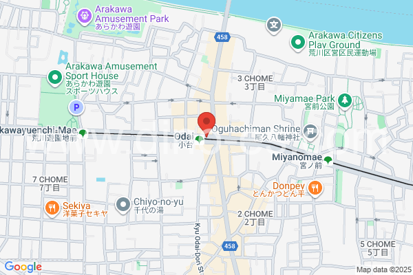 小台メンズエステの地図です。map of Odai station where spa and massage salons are located