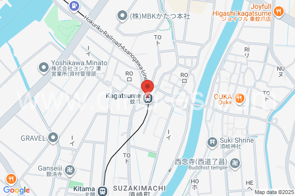 蚊爪メンズエステの地図です。map of Kagatsume station where spa and massage salons are located