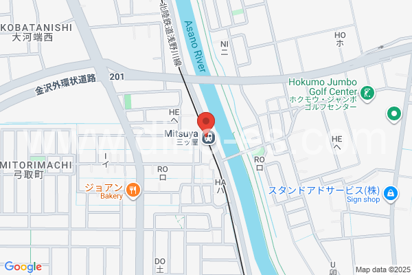 三ツ屋メンズエステの地図です。map of Mitsuya station where spa and massage salons are located