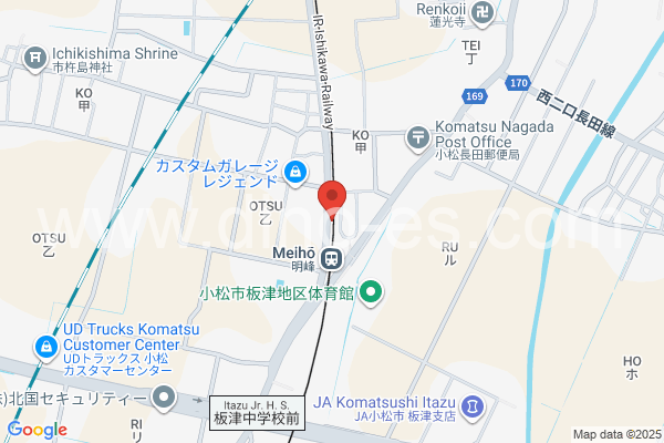 明峰メンズエステの地図です。map of Meihō station where spa and massage salons are located