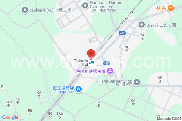 徳田(石川)メンズエステの地図です。map of Tokuda station where spa and massage salons are located