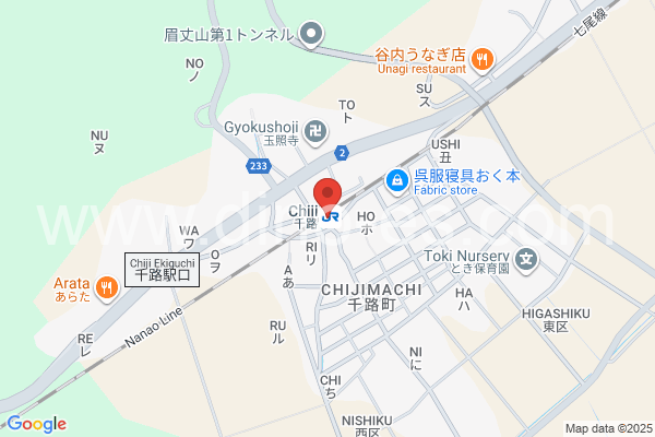千路メンズエステの地図です。map of Chiji station where spa and massage salons are located