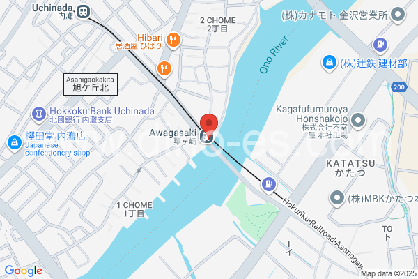粟ヶ崎メンズエステの地図です。map of Awagasaki station where spa and massage salons are located