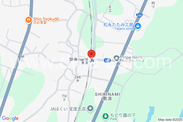 敷浪メンズエステの地図です。map of Shikinami station where spa and massage salons are located