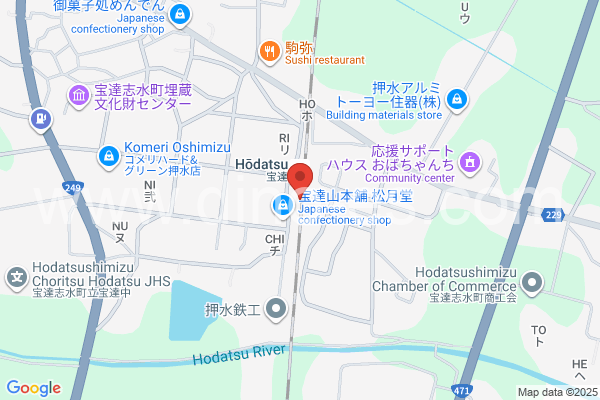 宝達メンズエステの地図です。map of Hōdatsu station where spa and massage salons are located