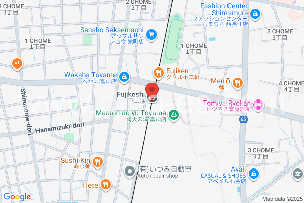 不二越メンズエステの地図です。map of Fujikoshi station where spa and massage salons are located