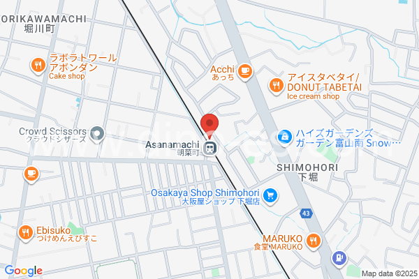 朝菜町メンズエステの地図です。map of Asanamachi station where spa and massage salons are located