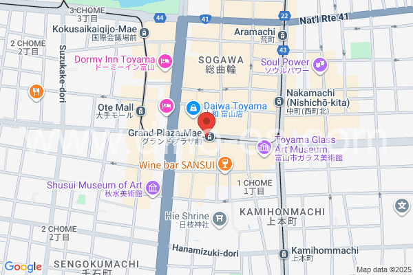 グランドプラザ前メンズエステの地図です。map of Gurando Puraza Mae station where spa and massage salons are located