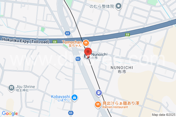 布市メンズエステの地図です。map of Nunoichi station where spa and massage salons are located