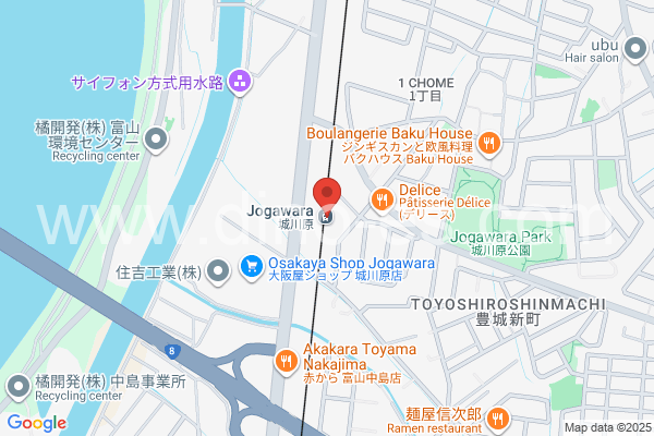 城川原メンズエステの地図です。map of Jōgawara station where spa and massage salons are located