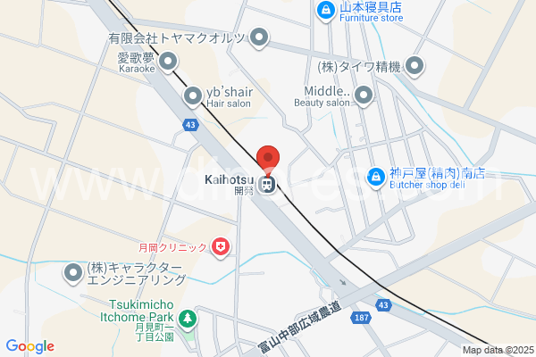 開発メンズエステの地図です。map of Kaihotsu station where spa and massage salons are located