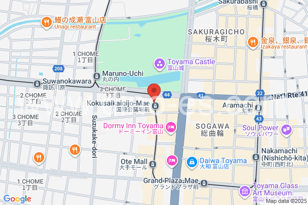 国際会議場前メンズエステの地図です。map of Kokusai Kaigijō Mae station where spa and massage salons are located
