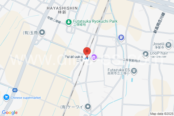 二塚メンズエステの地図です。map of Futatsuka station where spa and massage salons are located