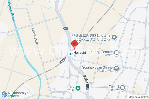 林メンズエステの地図です。map of Hayashi station where spa and massage salons are located