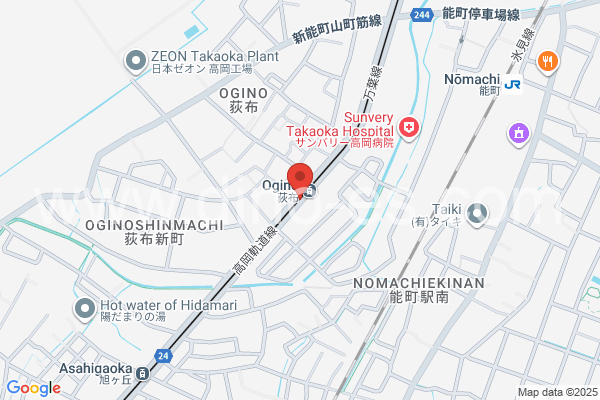 荻布メンズエステの地図です。map of Ogino station where spa and massage salons are located