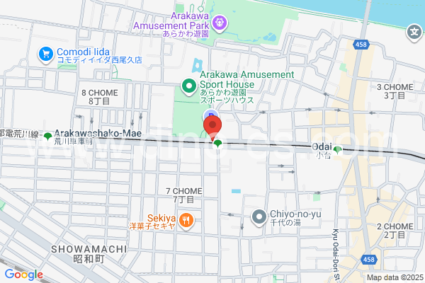 荒川遊園地前メンズエステの地図です。map of Arakawa-yūenchimae station where spa and massage salons are located