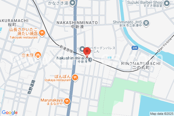 中新湊メンズエステの地図です。map of Naka-Shimminato station where spa and massage salons are located