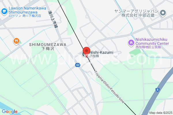 西加積メンズエステの地図です。map of Nishi-Kazumi station where spa and massage salons are located