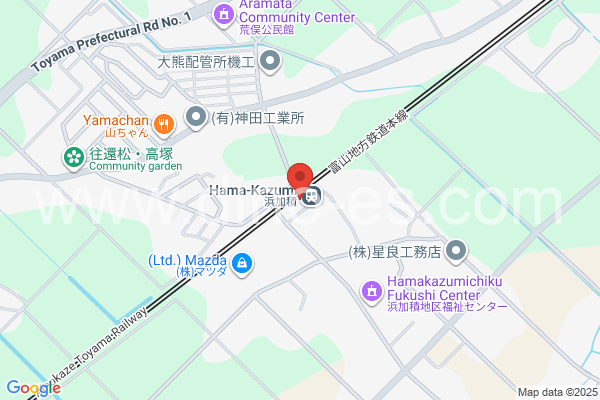 浜加積メンズエステの地図です。map of Hamakazumi station where spa and massage salons are located