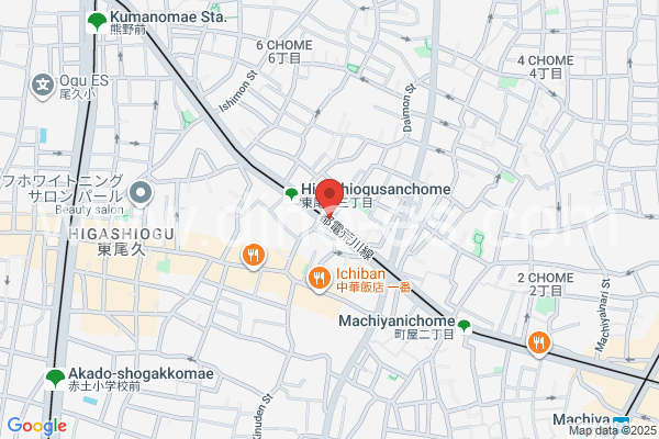 東尾久三丁目メンズエステの地図です。map of Higashiogusanchoume station where spa and massage salons are located