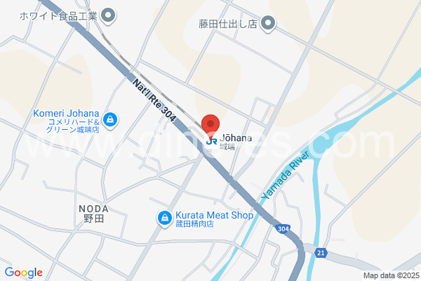 城端メンズエステの地図です。map of Jōhana station where spa and massage salons are located