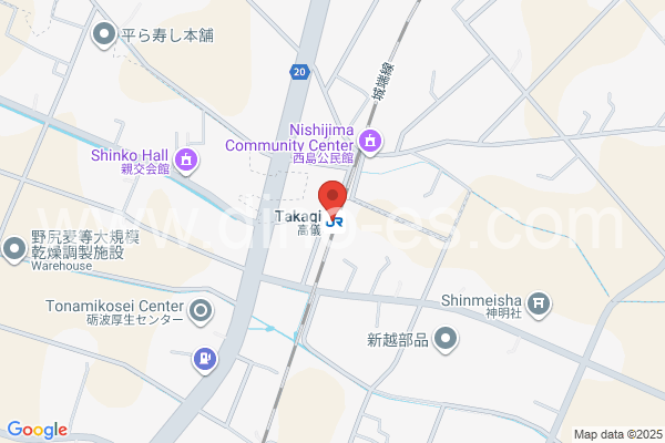 高儀メンズエステの地図です。map of Takagi station where spa and massage salons are located