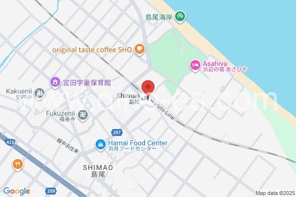 島尾メンズエステの地図です。map of Shimao station where spa and massage salons are located