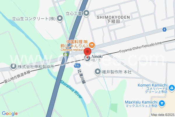 相ノ木メンズエステの地図です。map of Ainoki station where spa and massage salons are located