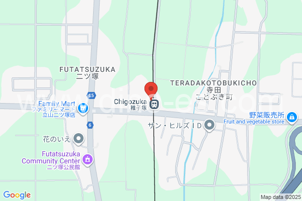 稚子塚メンズエステの地図です。map of Chigozuka station where spa and massage salons are located