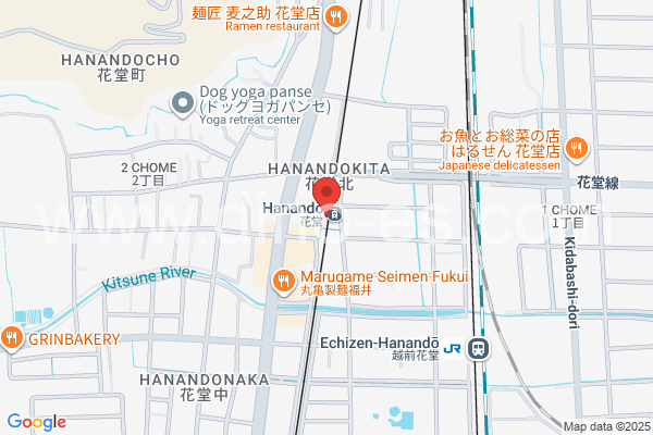 花堂メンズエステの地図です。map of Hanandō station where spa and massage salons are located