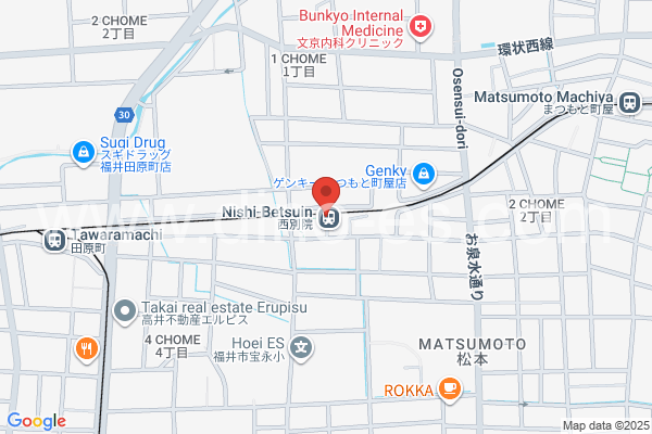西別院メンズエステの地図です。map of Nishi-Betsuin station where spa and massage salons are located
