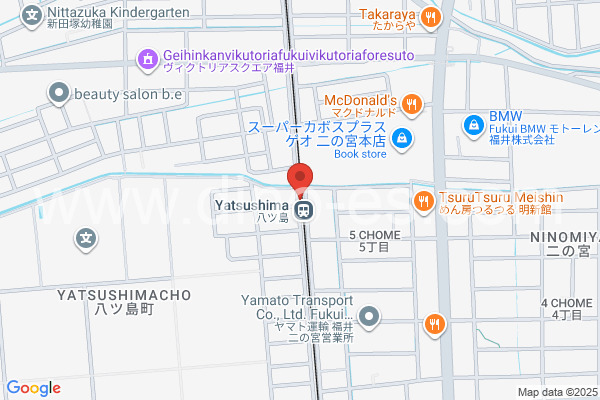 八ツ島メンズエステの地図です。map of Yatsushima station where spa and massage salons are located