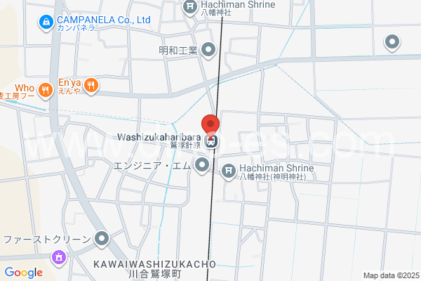 鷲塚針原メンズエステの地図です。map of Washizuka-Haribara station where spa and massage salons are located