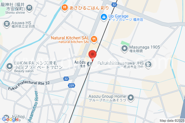 浅水メンズエステの地図です。map of Asōzu station where spa and massage salons are located
