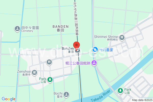 番田(福井)メンズエステの地図です。map of Banda station where spa and massage salons are located