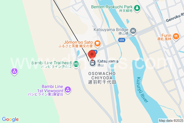 勝山メンズエステの地図です。map of Katsuyama station where spa and massage salons are located