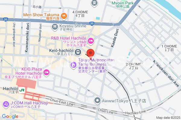 京王八王子メンズエステの地図です。map of Keiō Hachiōji station where spa and massage salons are located