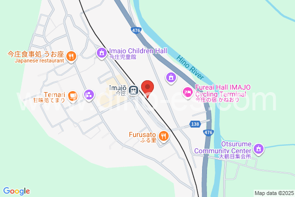 今庄メンズエステの地図です。map of Imajō station where spa and massage salons are located