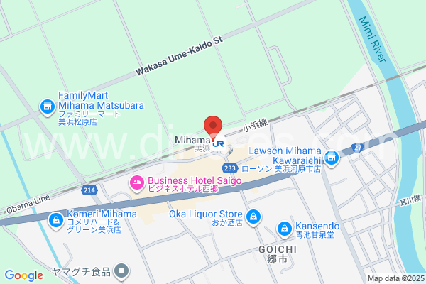 美浜メンズエステの地図です。map of Mihama station where spa and massage salons are located