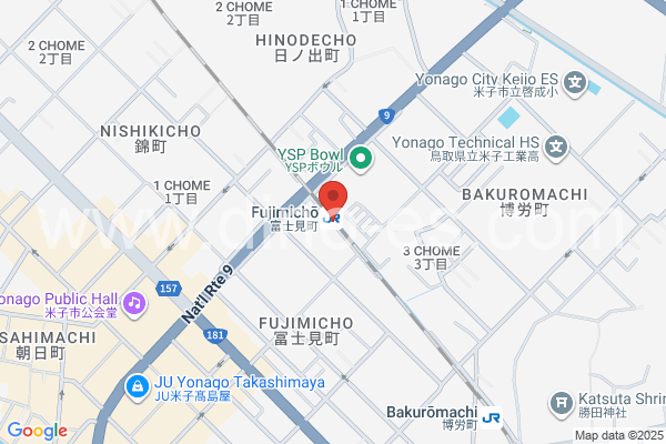 富士見町(鳥取)メンズエステの地図です。map of Fujimichō station where spa and massage salons are located
