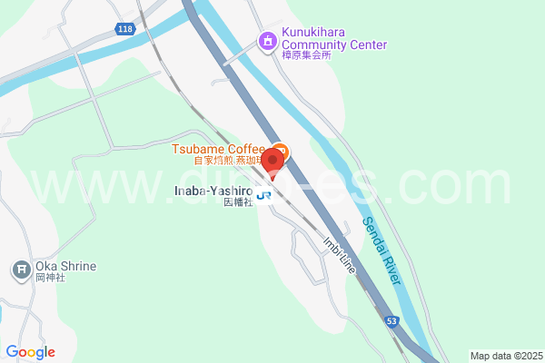 因幡社メンズエステの地図です。map of Inaba-Yashiro station where spa and massage salons are located